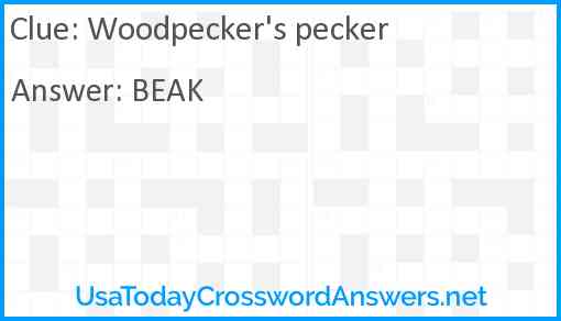 Woodpecker's pecker Answer