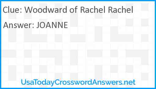 Woodward of Rachel Rachel Answer