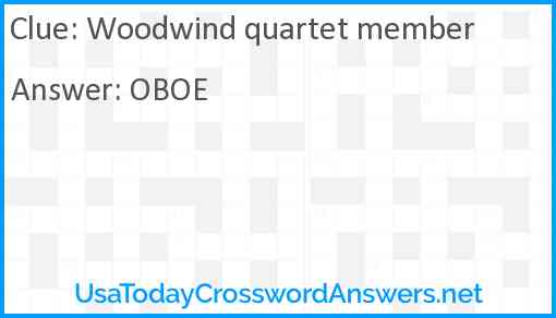 Woodwind quartet member Answer