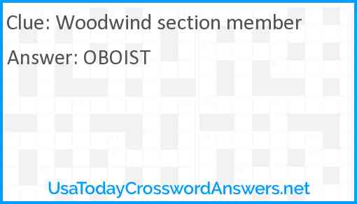 Woodwind section member Answer