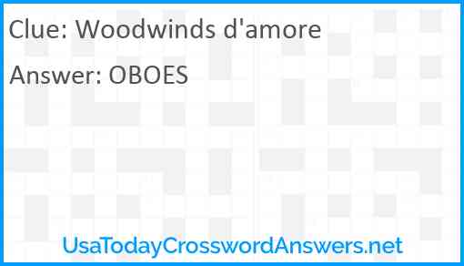 Woodwinds d'amore Answer