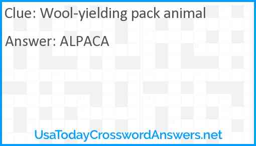 Wool-yielding pack animal Answer