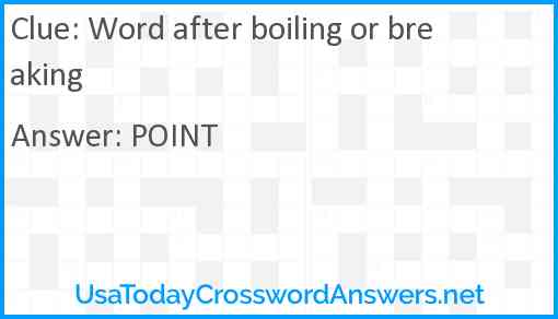 Word after boiling or breaking Answer