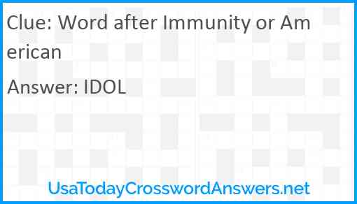 Word after Immunity or American Answer