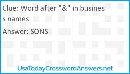 Word after "&" in business names Answer
