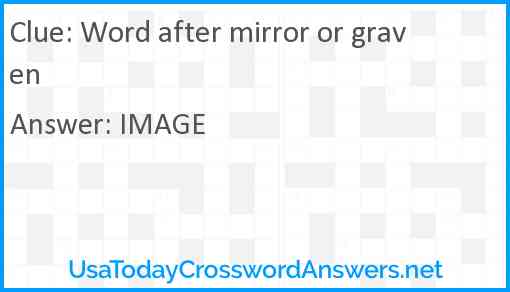 Word after mirror or graven Answer