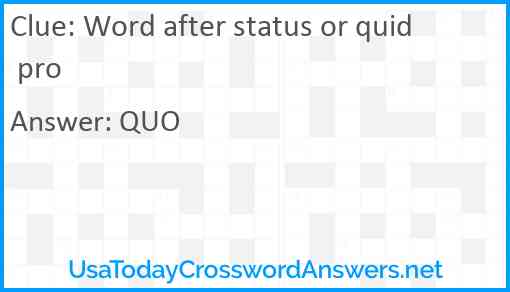 Word after status or quid pro Answer