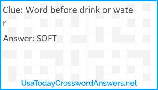 Word before drink or water Answer