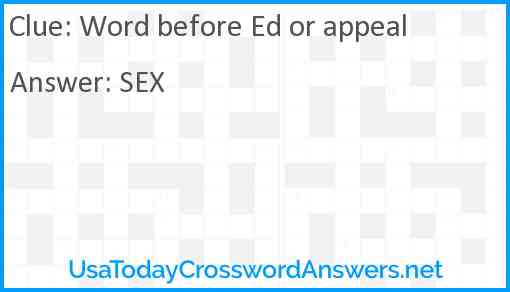 Word before Ed or appeal Answer