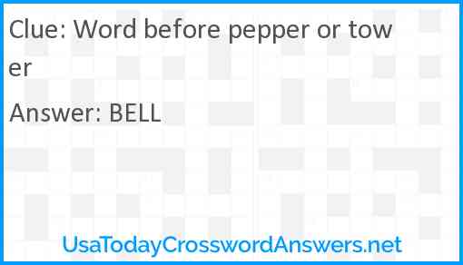 Word before pepper or tower Answer