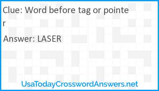 Word before tag or pointer Answer