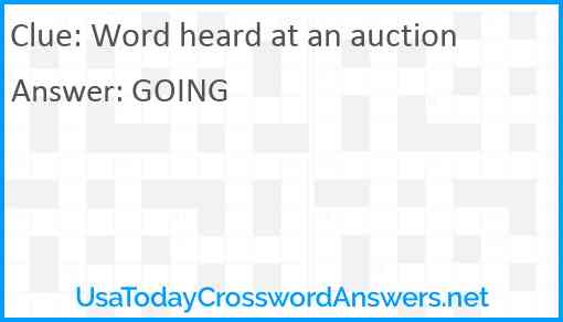 Word heard at an auction Answer