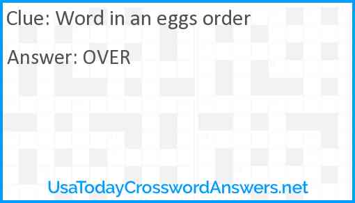 Word in an eggs order Answer
