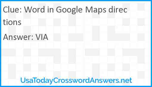 Word in Google Maps directions Answer
