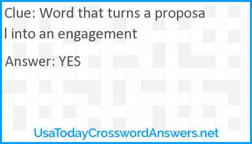 Word that turns a proposal into an engagement Answer