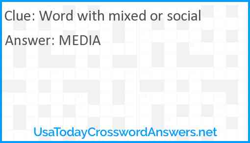 Word with mixed or social Answer