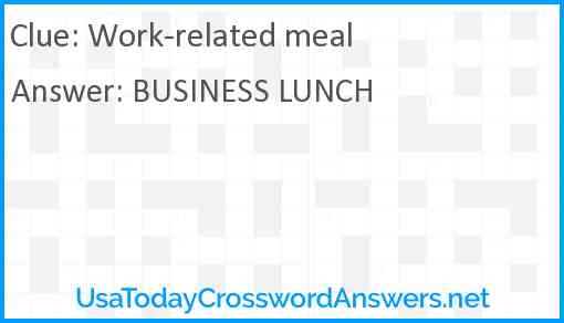 Work-related meal Answer
