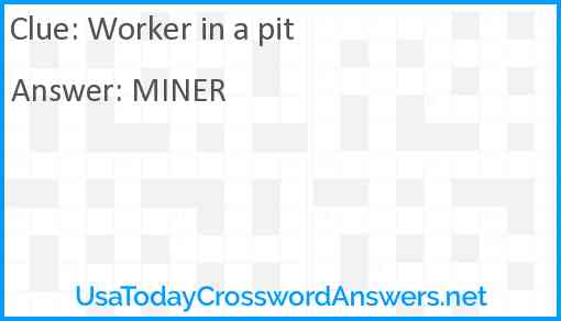 Worker in a pit Answer