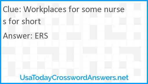 Workplaces for some nurses for short Answer