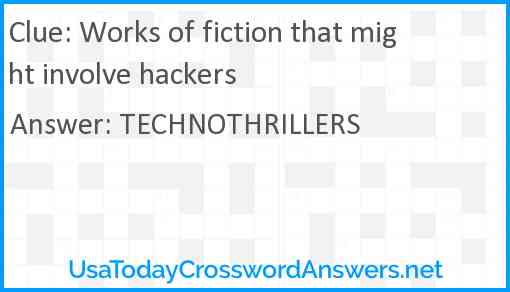 Works of fiction that might involve hackers Answer