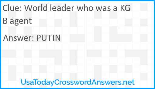 World leader who was a KGB agent Answer