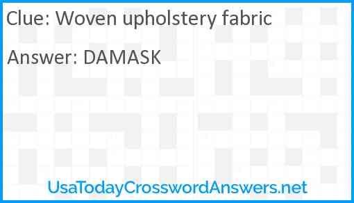 Woven upholstery fabric Answer