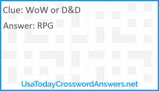 WoW or D&D Answer