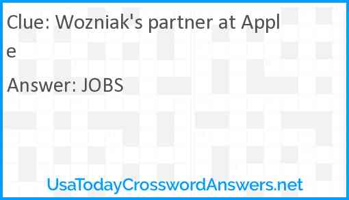 Wozniak's partner at Apple Answer