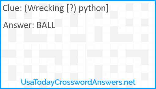 (Wrecking [?) python] Answer