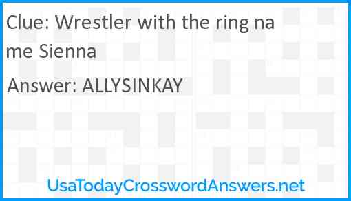 Wrestler with the ring name Sienna Answer