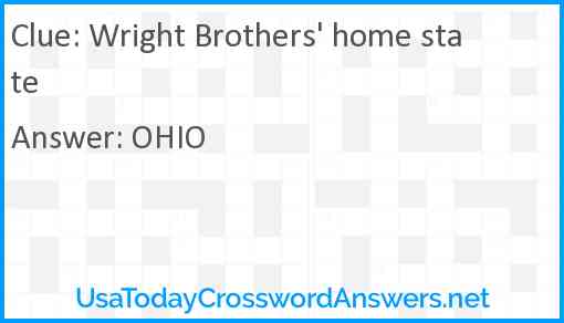 Wright Brothers' home state Answer