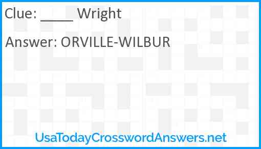 ____ Wright Answer