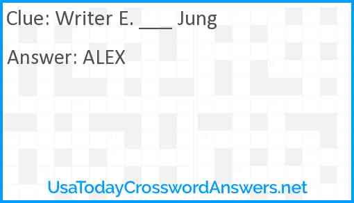 Writer E. ___ Jung Answer