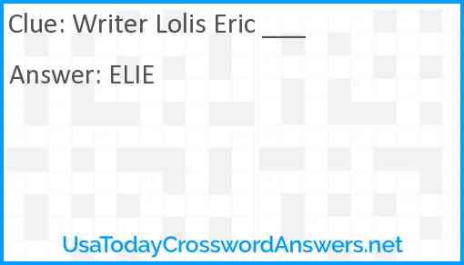 Writer Lolis Eric ___ Answer