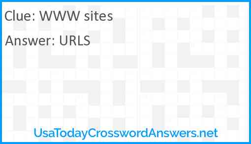 WWW sites Answer