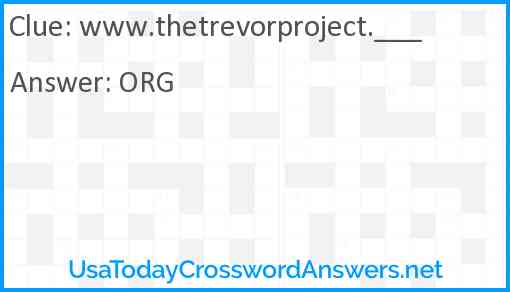 www.thetrevorproject.___ Answer