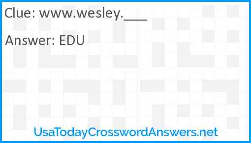 www.wesley.___ Answer
