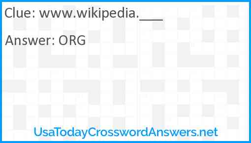 www.wikipedia.___ Answer