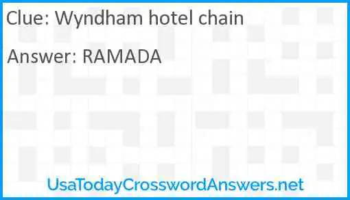Wyndham hotel chain Answer