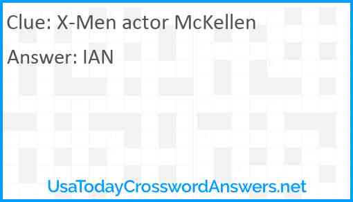 X-Men actor McKellen Answer