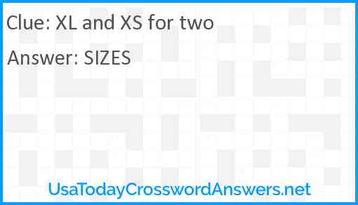 XL and XS for two Answer