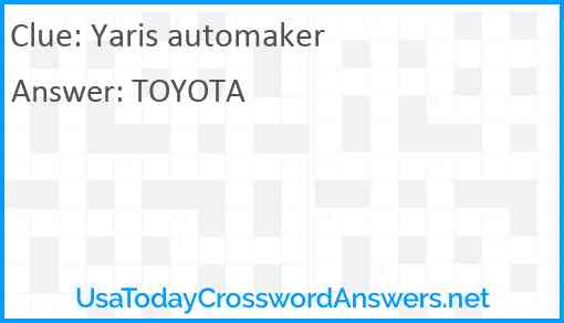 Yaris automaker Answer