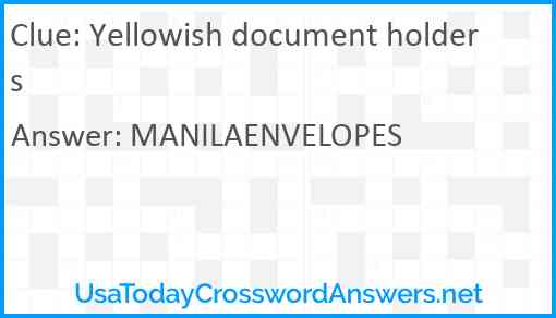 Yellowish document holders Answer