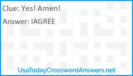 Yes! Amen! Answer