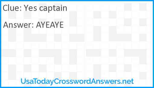 Yes captain! Answer