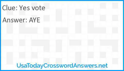 Yes vote Answer