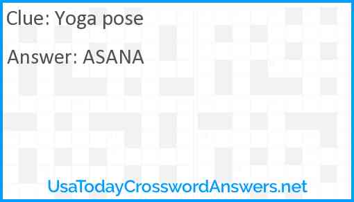 Yoga pose crossword clue UsaTodayCrosswordAnswers net