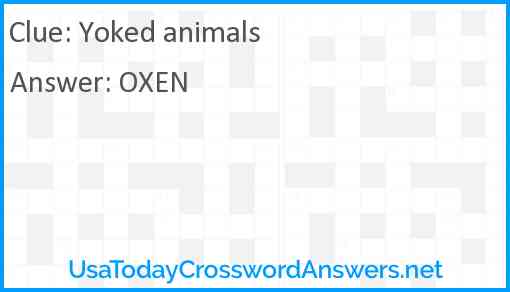 Yoked animals Answer