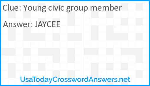 Young civic group member Answer