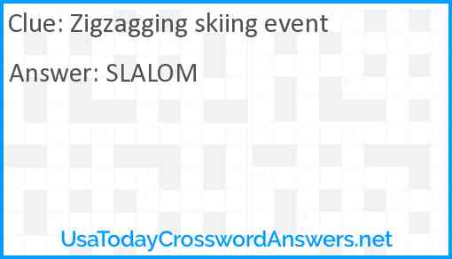 Zigzagging skiing event Answer